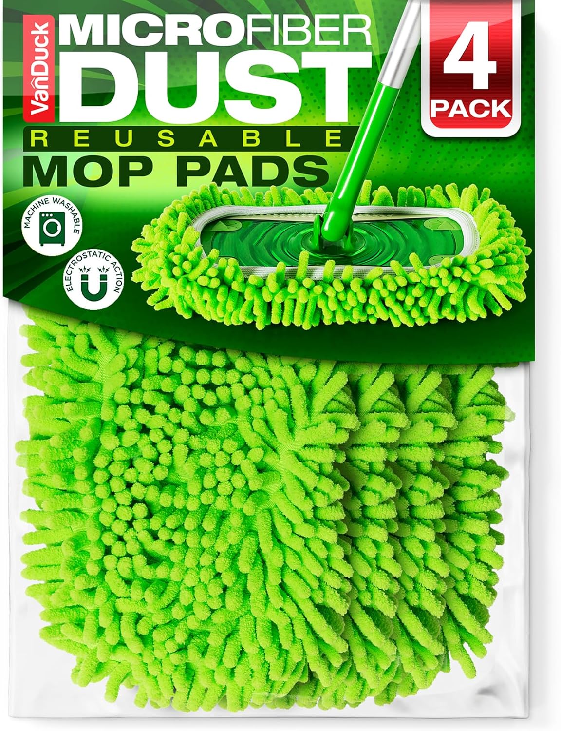 Cloth Pad Reusable - Dust Mop Refill Compatible with Swiffer