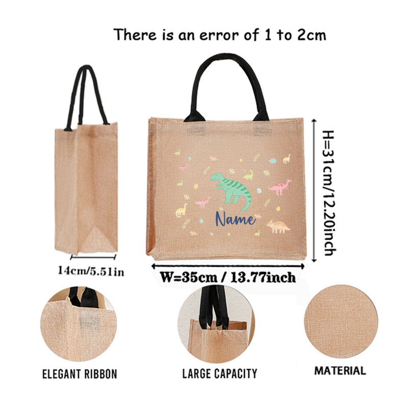 Customizable Name Pastel Dinos – Linen Bag Bulk Bewertung und Preis