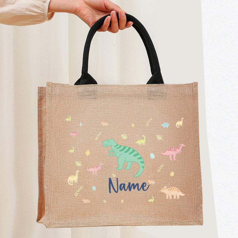 Customizable Name Pastel Dinos – Linen Bag Bulk Bewertung und Preis