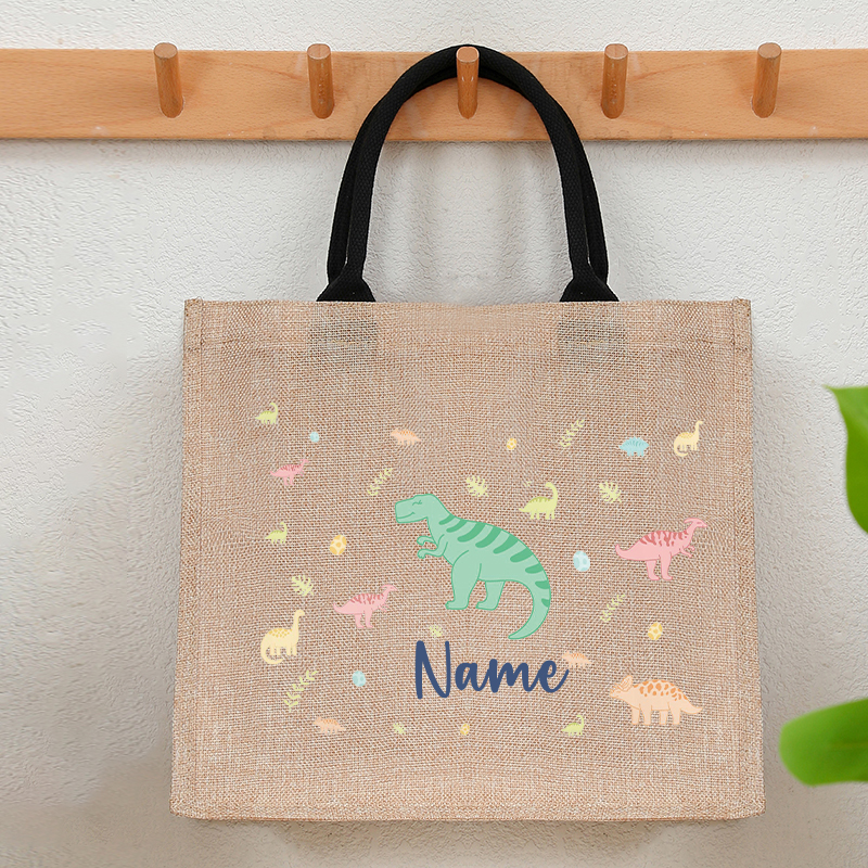 Customizable Name Pastel Dinos – Linen Bag Bulk Bewertung und Preis